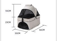 Luxe facile à plier doublure amovible panier de rangement transporteurs pour animaux de compagnie voyage 4 roues chien chat transporteur chariot poussette pour animaux de compagnie