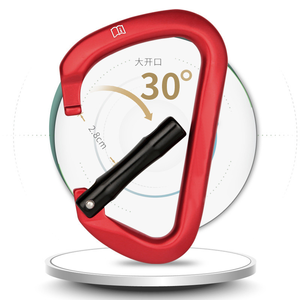 Equipo <span class=keywords><strong>de</strong></span> barranquismo para escalada al aire libre, puerta recta en forma <span class=keywords><strong>de</strong></span> D, hebilla <span class=keywords><strong>de</strong></span> seguridad, gancho <span class=keywords><strong>de</strong></span> bloqueo principal, <span class=keywords><strong>descenso</strong></span> rápido colgante rápido - Product Image 5