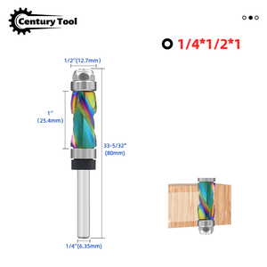 1 pièce <span class=keywords><strong>Fraise</strong></span> de défonceuse à roulement de compression pour bois, queue de 1/4 pouce, haute qualité - Product Image 5