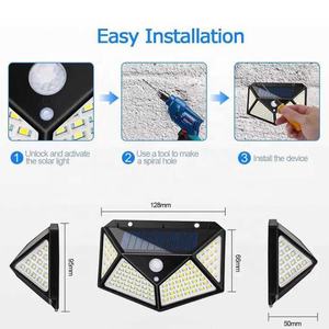 <span class=keywords><strong>Applique</strong></span> <span class=keywords><strong>murale</strong></span> imperméable pour escaliers de jardin, grand Angle, Super lumineux, 208 Led, lumière de sécurité, capteur de mouvement PIR, lampes solaires d'extérieur - Product Image 2