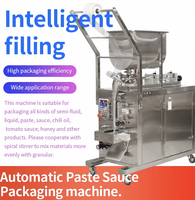 Machine de remplissage et d'emballage multifonctionnelle automatique pour sachets en plastique de pâte, huile de piment et sauce tomate, avec trémie en U mélangeable