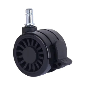 Roulettes pivotantes modernes vintage 65 mm avec frein, en PU, PA et acier, capacité de charge 35-40 kg, pour chaise de bureau - Product Image 4