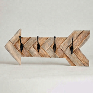 Premium <b>Coat</b> Hanging <b>Hook</b> Wooden Base Arrow Design Perfect For Stylish Wall <b>Decor</b> And Practical Home Organization - Product Image 1