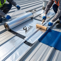 Rouleau de caoutchouc butyle en aluminium résistant aux intempéries, matériau auto-adhésif imperméable résistant aux hautes températures pour la réparation des toitures et des canalisations