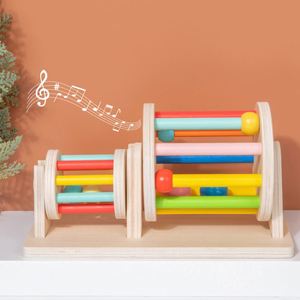 Juego Educativo 2 en 1 para el Desarrollo Sensorial de Bebés y Niños Pequeños, Regalos, Tambores Giratorios con Bolas de Colores - Product Image 1