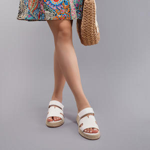 Sandales compensées plateforme pour femme, espadrilles d'été en jute à semelle épaisse, chaussures de plage - Product Image 3