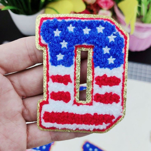 Livraison rapide USA Drapeau 8cm Chenille Lettre Patches Fer sur Lettres Patches - Product Image 5