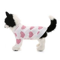 Automne hiver mode pull pour animaux de compagnie Style princesse vêtements chauds pour chiens avec motif coeur rose en Polyester pour la saison du printemps