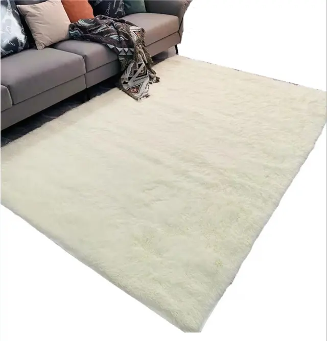 Tie-dyeing Colorful Rectangle Silk Woollen Carpet for Living Room