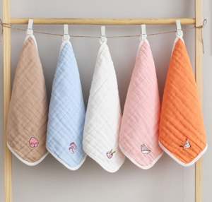 ผ้าเช็ดตัวเด็กแรกเกิด ผ้าเช็ดปากเด็ก ผ้าเช็ดหน้าปักลาย ผ้าเช็ดน้ำลาย ผ้าอ้อมเด็ก - Product Image 3