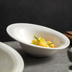 Bol à salade en céramique surélevé et incliné, origine Quanzhou, grande valeur esthétique, grande taille pour légumes, vaisselle de style japonais - Product Image 3