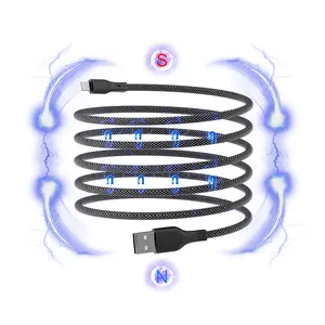 USB A 조명 마그네틱 케이블 바이오 고속 충전기 아이폰에 대 한 13 USB 케이블 Type-C 마그네틱 자체 권선 마그네틱 충전 케이블