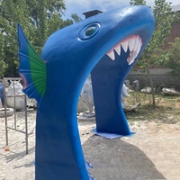 Sculpture de bouche de requin en résine et fibre de verre, design moderne réaliste, personnalisable en couleur et taille, pour décoration de jeu interactif extérieur