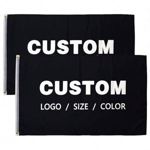 Factory Wholesale Premium Fabric Any Logo Any Design Any Size Black Custom Flags <b>Banners</b> - Product Image 5