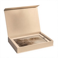 Boîte d'emballage carrée à couvercle magnétique de style livre, avec fentes pour cartes, pour cadres photo, emballage cadeau haut de gamme