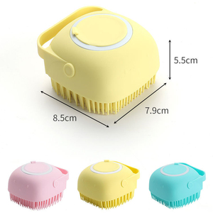 New <b>Hair</b> Cute Portable Travel Silicone Super Soft Brsitles Scalp Massager Yellow Shampoo <b>Brush</b> Plastic <b>Toddler</b> Cleansing <b>Brush</b> - Product Image 4