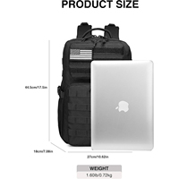 Mochila de Viaje Expandible para Exteriores, Mochila Diaria Multitamaño de 25L/30L/35L con Sistema MOLLE