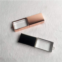 Glazen Usb Geheugen Flash Pen Drive Custom Fotografie Valentijn Cadeau Elegante Doos