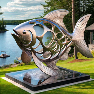 Scultura di Animale Selvatico a Grandezza Naturale in Acciaio Inossidabile a Specchio, Statua in Metallo Personalizzata per Zoo e Giardini - Product Image 1