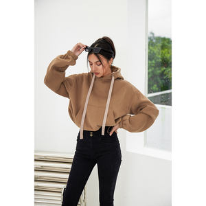 Sudadera con Capucha Personalizada para Mujer, Estilo Jogger, para Primavera, Otoño e Invierno, Top Corto Personalizado, Ropa Urbana de Alta Calidad, Talla Grande - Product Image 2