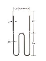 Barre en silicium-molybdène MoSi2, chauffage électrique industriel sur mesure pour four haute température, certifié CE, 1200-1800°C