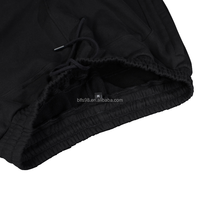 Pantalones Deportivos Holgados Negros para Hombre, Cintura Media con Cordón, Talla Grande, Diseño de Estrella Bordada, para Otoño, 100% Algodón