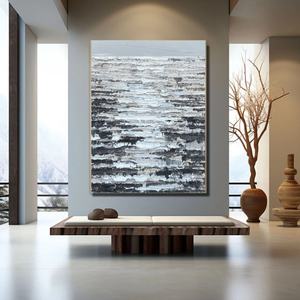 Obra de Arte Creativa Minimalista Abstracta Vertical Grande Hecha a Mano sobre Lienzo, Arte Mural 3D, Regalo para la Inauguración de una Casa - Product Image 2