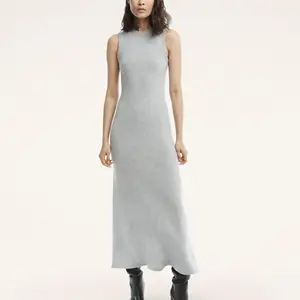 Merino Wool Cashmere Sweater Dress OEM ODM Long Sleeveless Summer Cashmere Dress Silk Cashmere Dress