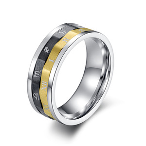 Colgante Temático de Acero Negro Grabado con Corona y Piedra Azul, Joyería para Uso Diario - Product Image 3