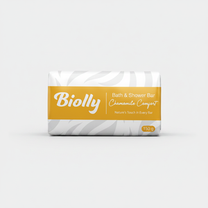 Jabón Sólido Biolly Chamomile Comfort 150g - Protección Antibacteriana de Primera Clase con pH Equilibrado - Product Image 2