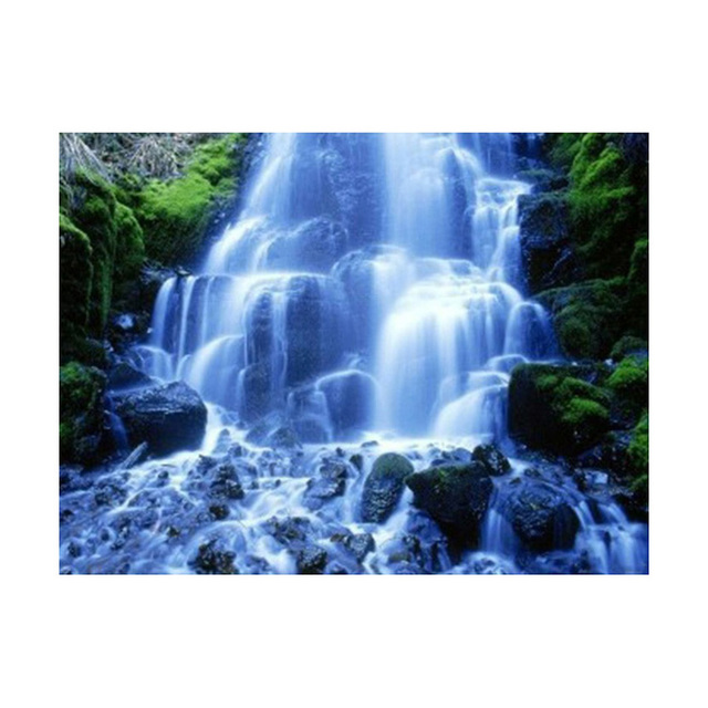 DIY 5D Diamond Painting Waterfall Landscape Full Round Mosaic Cross Stitch Diamond Embroidery Picture Rhinestone Home Decor