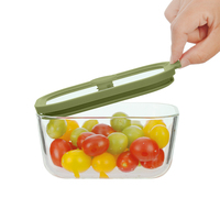 Boîte à lunch en verre borosilicate de haute qualité, écologique, sans plastique, avec couvercle en verre trempé, compatible micro-ondes