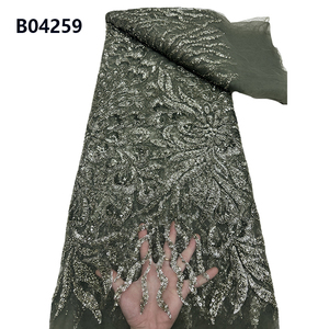 Chocoo Giá Rẻ Giá Sang Trọng Màu Trắng <span class=keywords><strong>Net</strong></span> Sequin Ren Vải 2024 Thêu Hạt Ren Vải Cho Váy Cưới - Product Image 5