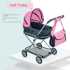 Simulation éducative haut de gamme bébé poussette chariot <span class=keywords><strong>grand</strong></span> jouet de poupée en plastique pour les filles jeu à la maison transfrontalier - Product Image 4
