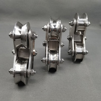 Poulies robustes en acier inoxydable 304 pour rail de porte coulissante, à double roue, à gorge en V, à canal en U, à roulement en H, personnalisables