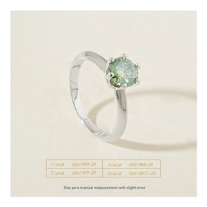 Nuova Tendenza Anelli in Argento 925 con Moissanite Verde Smeraldo, Gioielli di Alta Qualità VVS1 Livello <span class=keywords><strong>D</strong></span> per Fidanzamento e Matrimonio - Product Image 4