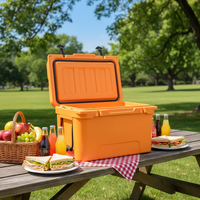 Glacière portable légère et écologique 45QT avec panneau solaire rotomoulé, compresseur thermique moderne et chariot, étanche