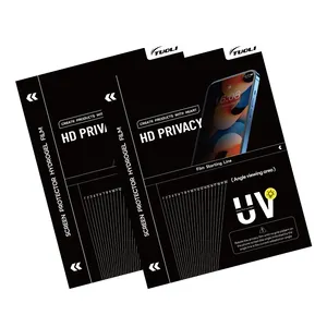 TuoLi Impresión personalizada Anti Scratch Huella dactilar Explosión Spy HD Clear Privacy Protector de pantalla UV Película de hidrogel