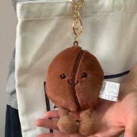 Porte-clés en peluche personnalisable de 13 cm en forme de grain de café, mignon, en coton PP doux, pendentif amusant, accessoires de décoration de sac, cadeau