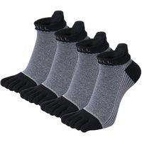 Chaussettes à cinq doigts pour hommes, 80 % coton peigné, maille respirante, anti-transpiration, chaussettes d'été décontractées à blocs de couleur