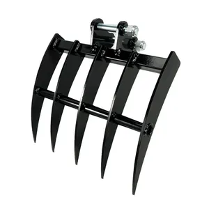 Accessori per Mini escavatore 1-3T pulizia <span class=keywords><strong>ghiaia</strong></span> erbacce <span class=keywords><strong>rastrello</strong></span> piccolo scavatore di allentamento <span class=keywords><strong>rastrello</strong></span> cinque denti escavatore rastrelli 1-3T escavatore - Product Image 2