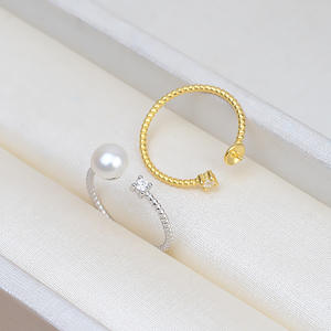 แหวนเงินแท้ S925 ปรับขนาดได้ สำหรับทำแหวนไข่มุก DIY แบบเปิด รูปทรงเกลียว 5-7 มม. อุปกรณ์ทำเครื่องประดับสำหรับผู้หญิง พร้อมตัวเรือนเปล่า - Product Image 3