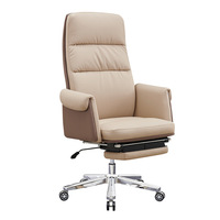 Chaise de bureau de direction en cuir de luxe moderne, confortable et ergonomique, inclinable pour la pause déjeuner, idéale pour les PDG