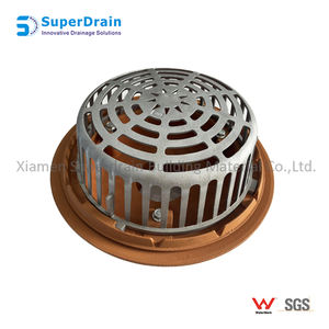 <span class=keywords><strong>Corps</strong></span> en fonte revêtue haute résistance avec pince de fixation à membrane combinée, protection contre les graviers et drain de toit à profil bas en polydôme - Product Image 4