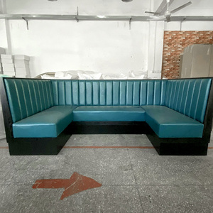 Xu Hướng Mới Cafe Bảng Thiết Lập Nhà Hàng Ghế Kim Loại Thương Mại Nhà Hàng Gian Hàng Với Bảng Gỗ Gỗ Hiện Đại Rắn PU Da - Product Image 5