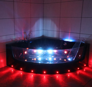 <span class=keywords><strong>Baignoire</strong></span> d'angle noire en acrylique avec massage et éclairage LED, vente en gros - Product Image 1