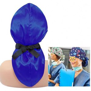 Scrub <b>Women</b> Nursing Surgical <b>Cap</b> Animals With Buttons Adjustable Breathable Turban Sweatband Tie Back Hat Promotion Gift - Product Image 2