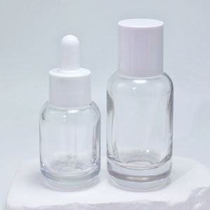 30ml 40ml 50ml 100ml 120ml Round Cosmetic Set Essence Concentrate Lotion Dropper Transparent Glass Bottle - Product Image 5
