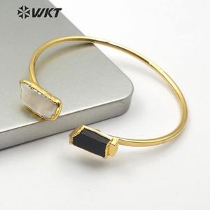 WT-B503 Mới Đến Thời Trang Bangle Ngọc Trai Tự Nhiên Và Đen Tourmaline Bangle Điều Chỉnh Kích Thước Phụ Nữ Stylish Charm Jewelry Bangle - Product Image 4
