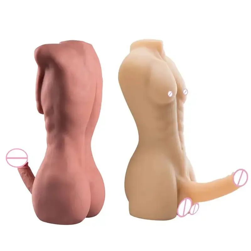 Boneka seks setengah badan pria realistis mainan seks Dildo dimensi besar untuk masturbasi wanita